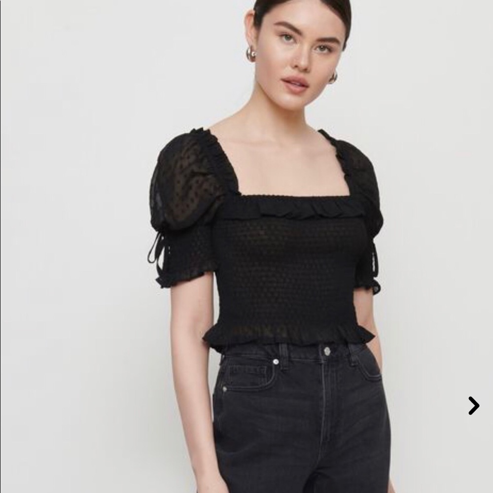 Dynamite Smocked Chiffon Top